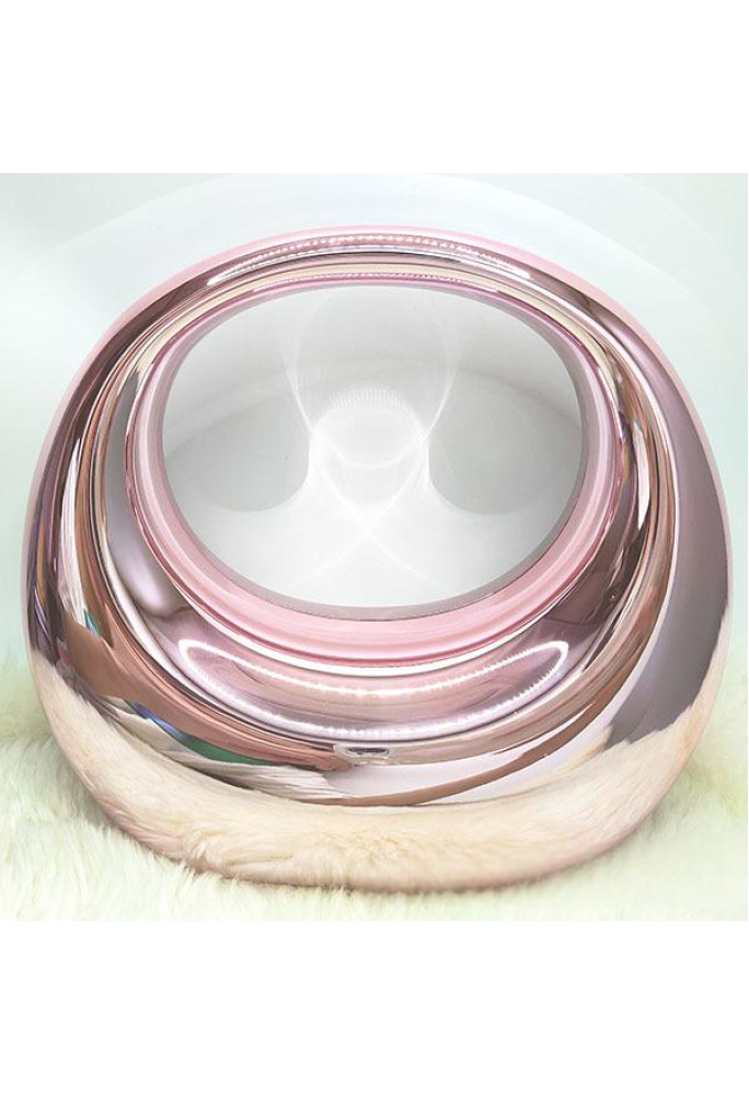 Acrylic Evening Clutch Top Handle Moon Bag, Glossy Metallic Tote Bag Pink