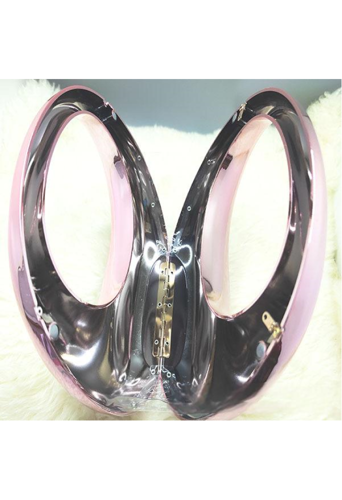 Acrylic Evening Clutch Top Handle Moon Bag, Glossy Metallic Tote Bag Pink