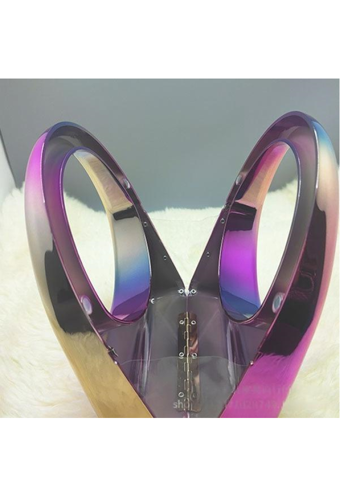 Acrylic Evening Clutch Top Handle Bag, Glossy Metallic Tote Bag Dazzling 