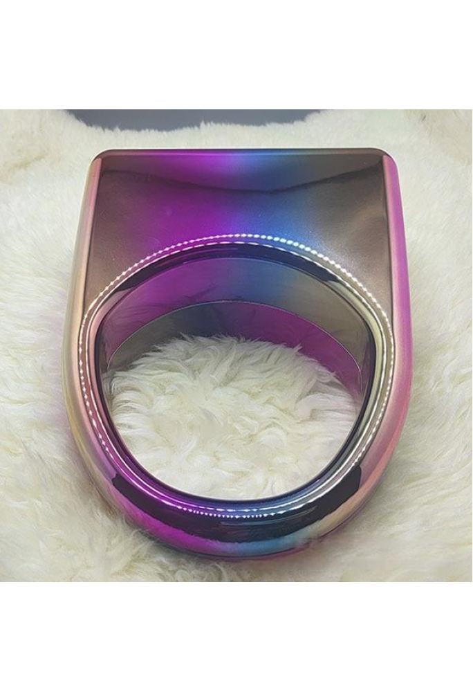 Acrylic Evening Clutch Top Handle Bag, Glossy Metallic Tote Bag Dazzling 