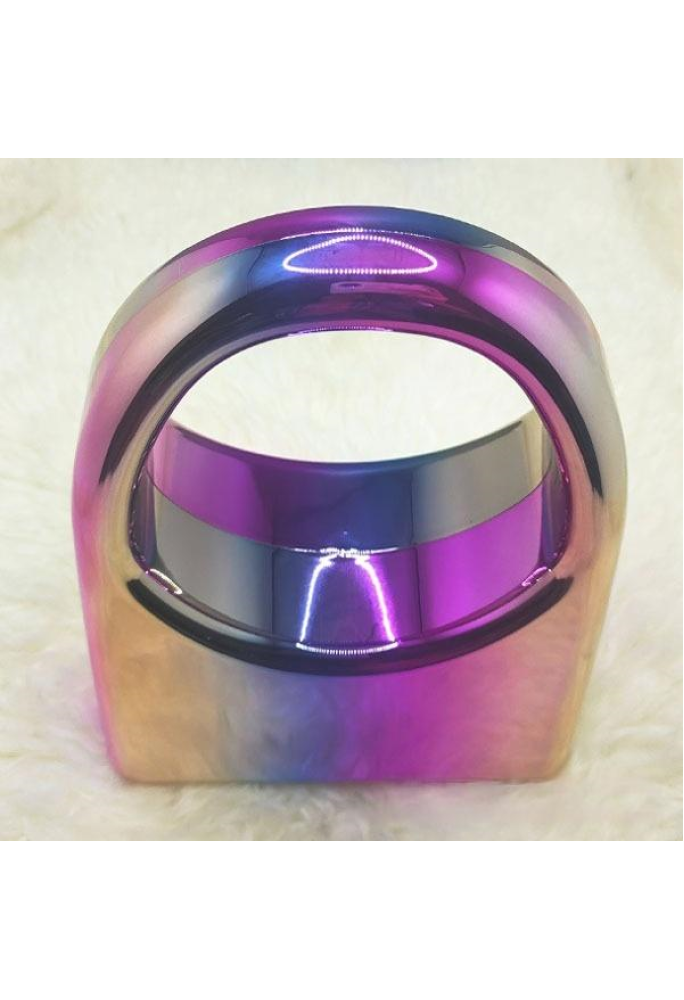 Acrylic Evening Clutch Top Handle Bag, Glossy Metallic Tote Bag Dazzling 