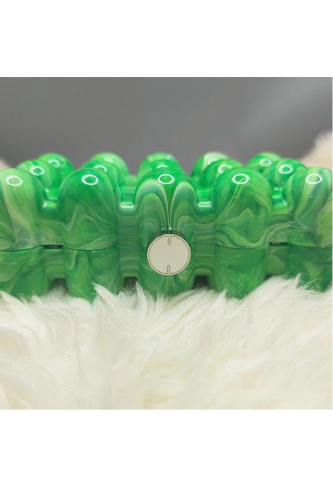 Women Acrylic Clutch Chic Marble Evening Handbag Green