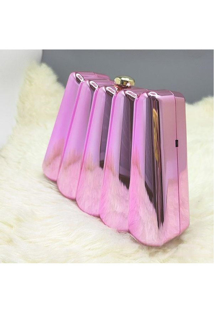Women Acrylic Clutch Chic Sector Evening Handbag Pink