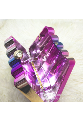 Women Acrylic Clutch Chic Sector Evening Handbag Dazzling