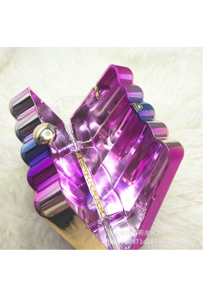 Women Acrylic Clutch Chic Sector Evening Handbag Dazzling