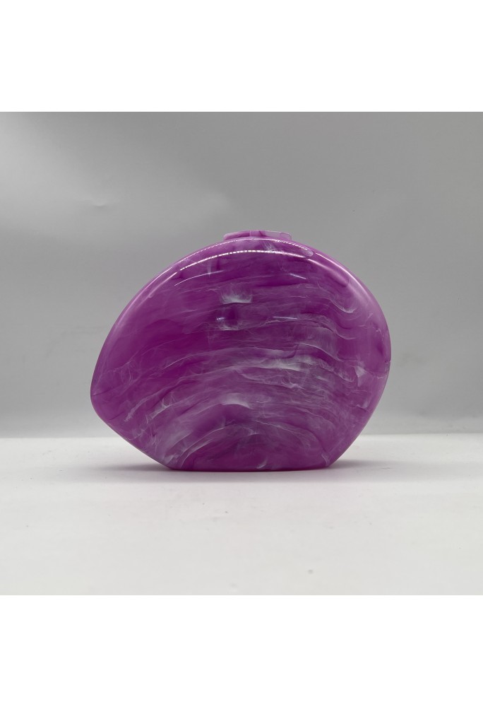 Acrylic Evening Clutch Purse Bag, Elegant Marble Handbag Purple