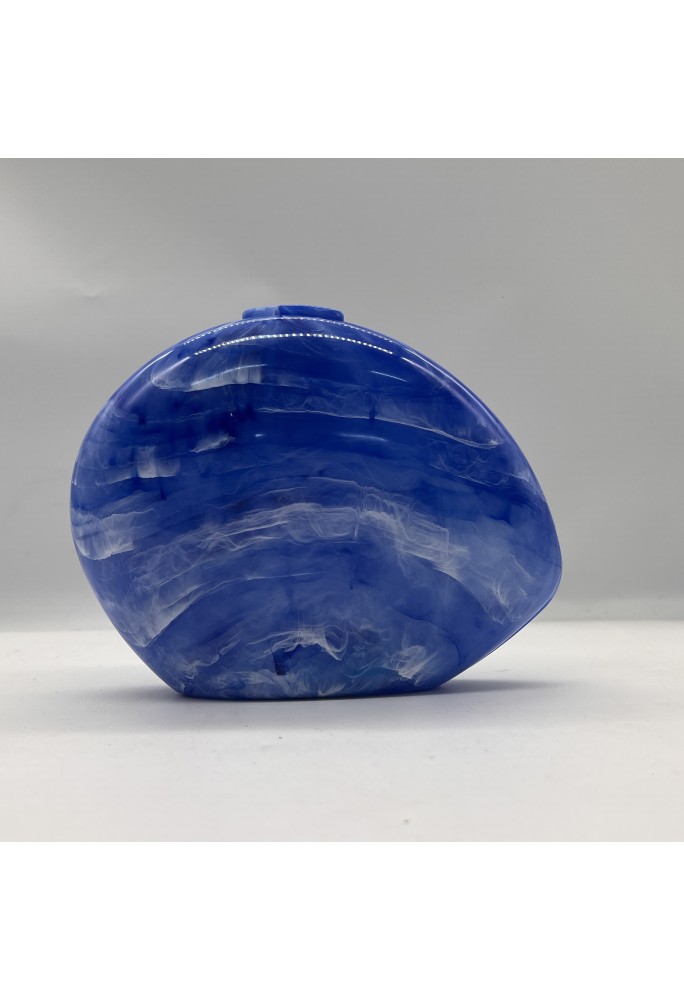 Acrylic Evening Clutch Purse Bag, Elegant Marble Handbag Blue