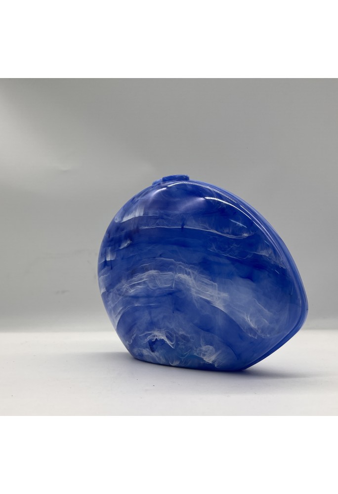 Acrylic Evening Clutch Purse Bag, Elegant Marble Handbag Blue