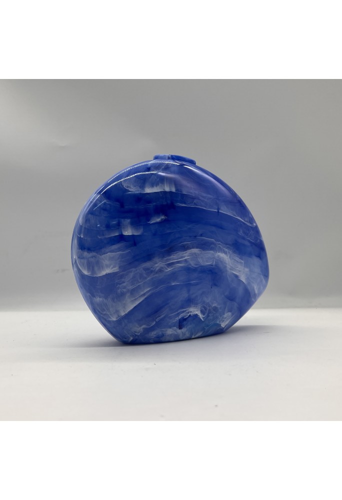 Acrylic Evening Clutch Purse Bag, Elegant Marble Handbag Blue