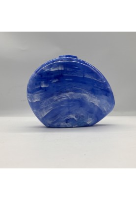 Acrylic Evening Clutch Purse Bag, Elegant Marble Handbag Blue