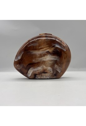 Acrylic Evening Clutch Purse Bag, Elegant Marble Handbag Brown