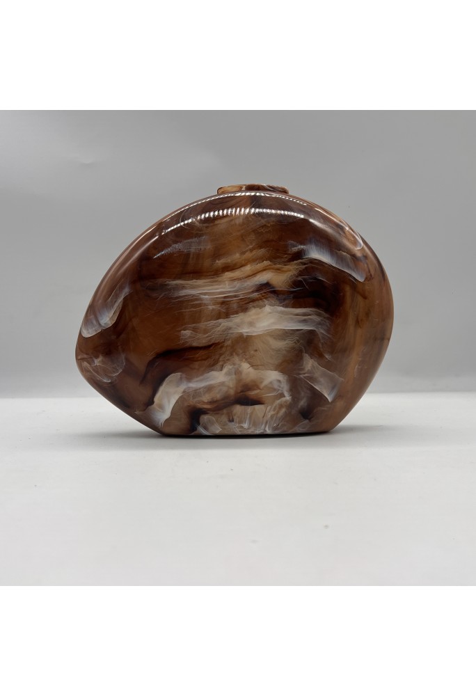 Acrylic Evening Clutch Purse Bag, Elegant Marble Handbag Brown