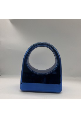 Acrylic Evening Clutch Purse Glossy Box Bag, Handbag Blue