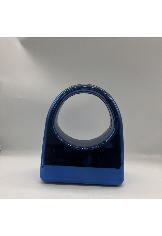 Acrylic Evening Clutch Purse Glossy Box Bag, Handbag Blue