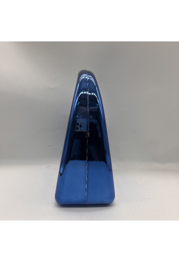 Acrylic Evening Clutch Purse Glossy Box Bag, Handbag Blue