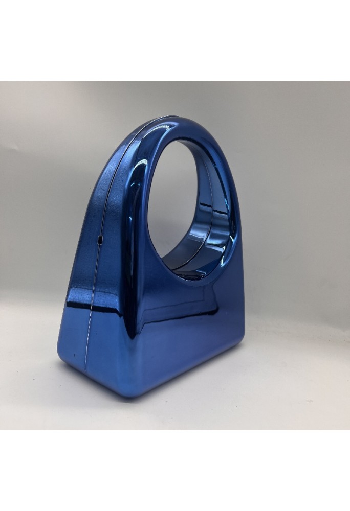 Acrylic Evening Clutch Purse Glossy Box Bag, Handbag Blue