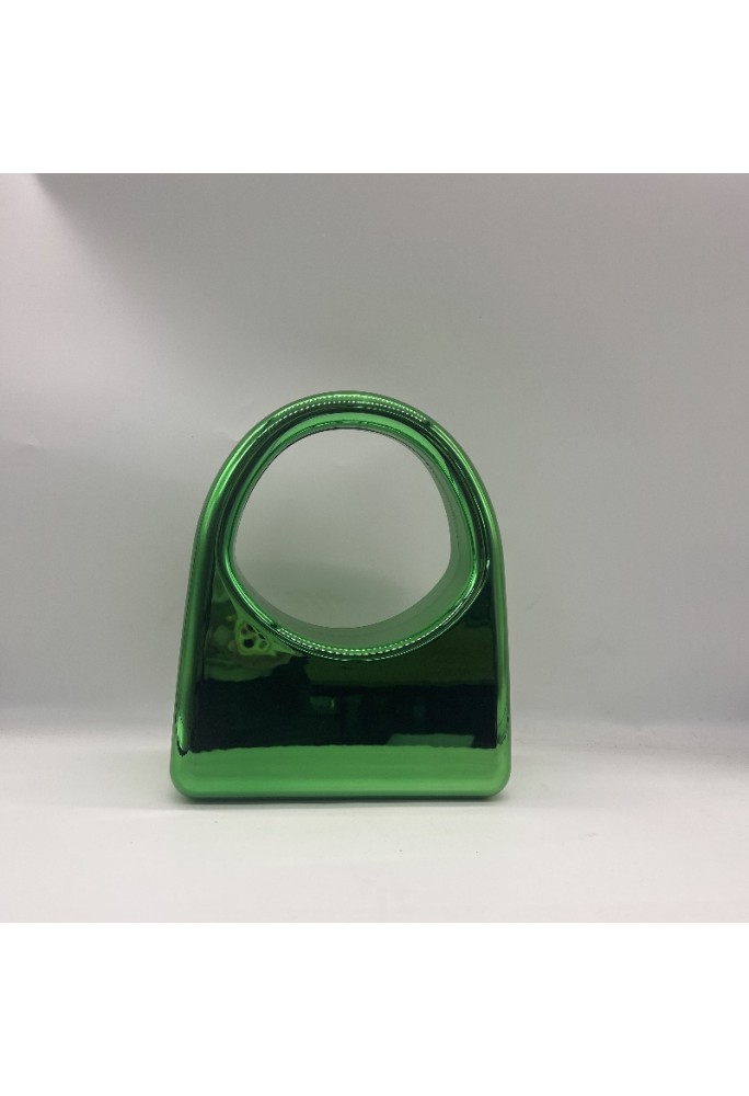 Acrylic Evening Clutch Purse Glossy Box Bag, Handbag Green