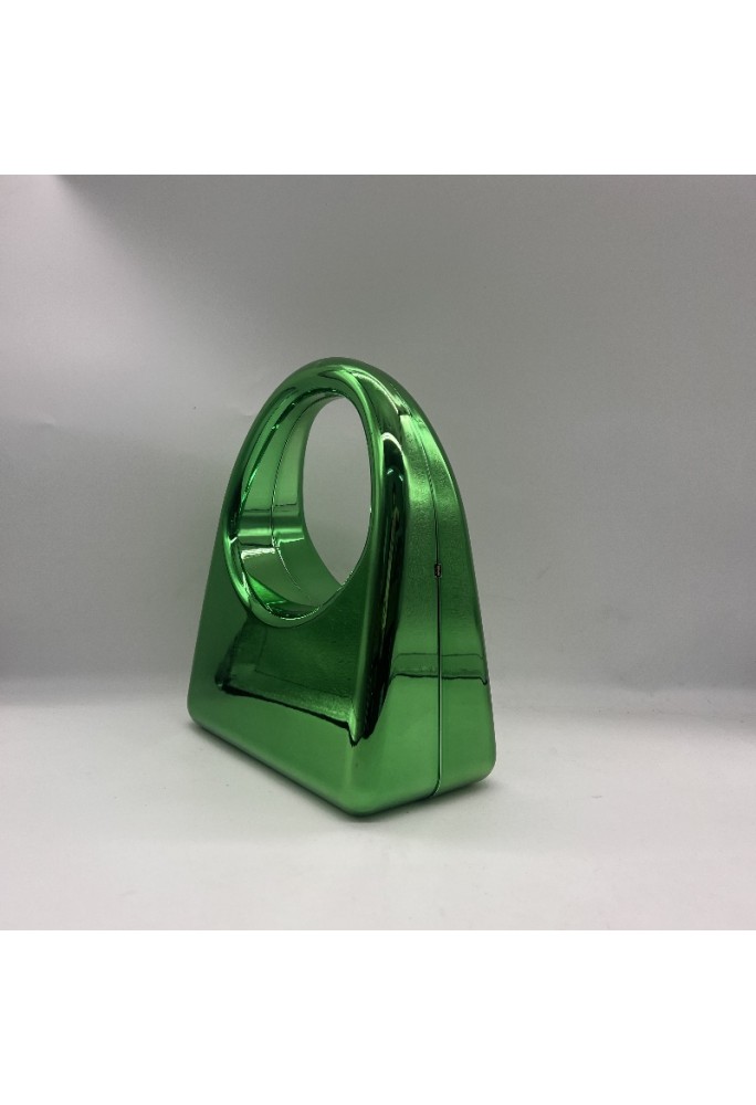 Acrylic Evening Clutch Purse Glossy Box Bag, Handbag Green
