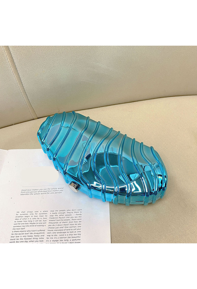 Acrylic Clutch Bag, Trendy Motorcycle Bag Blue