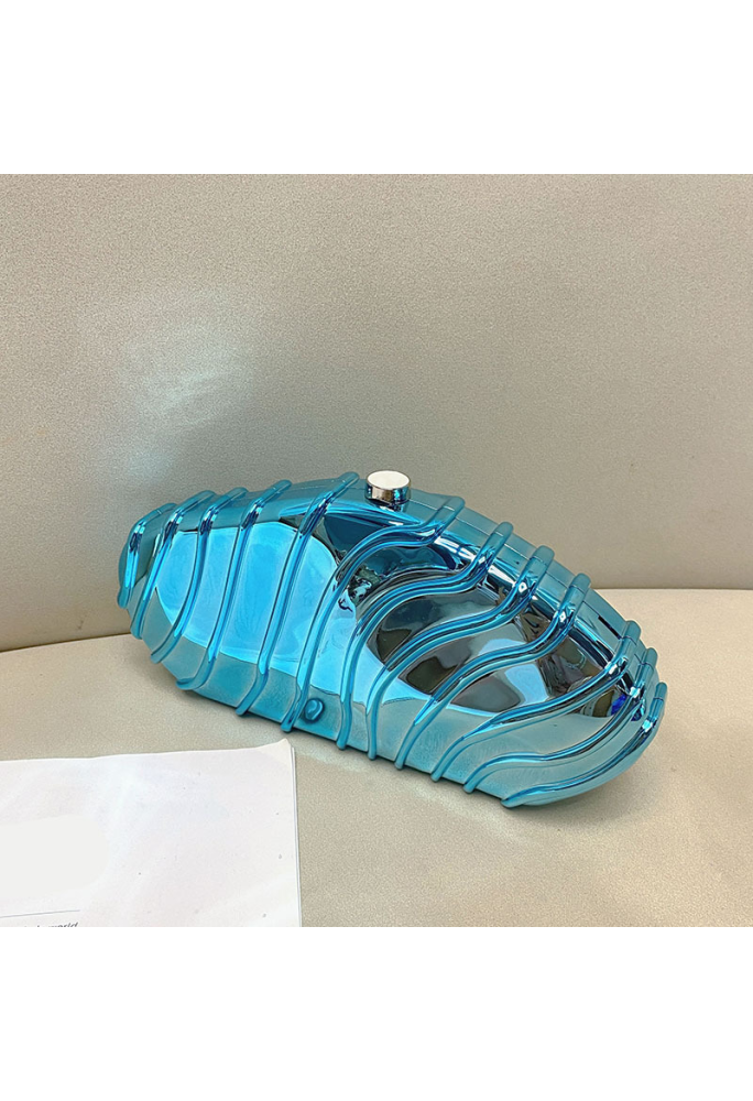 Acrylic Clutch Bag, Trendy Motorcycle Bag Blue