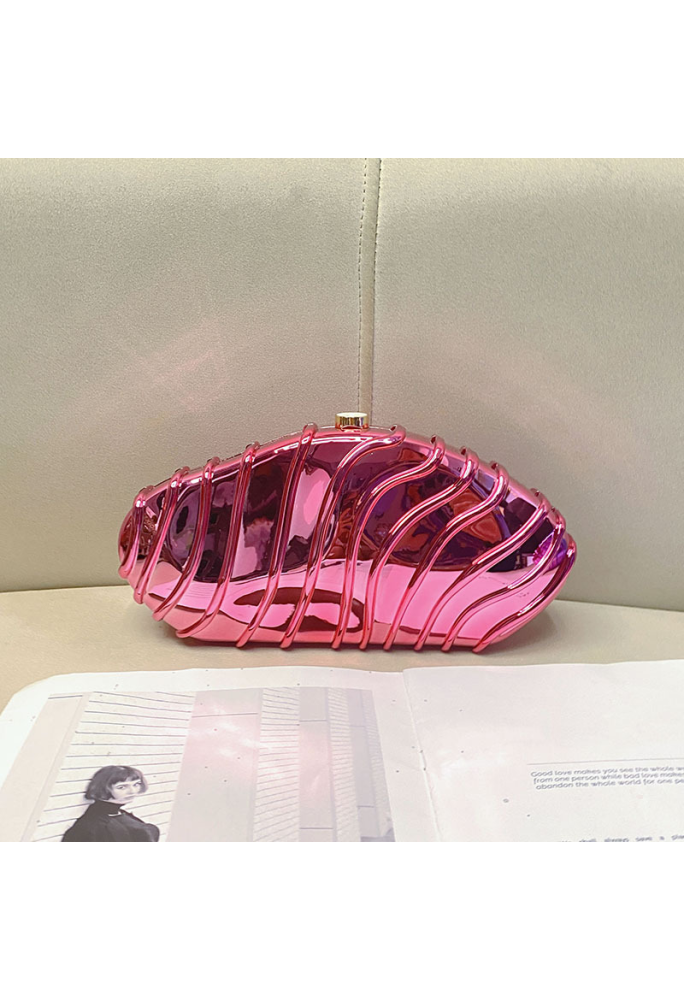 Acrylic Clutch Bag, Trendy Motorcycle Bag Pink