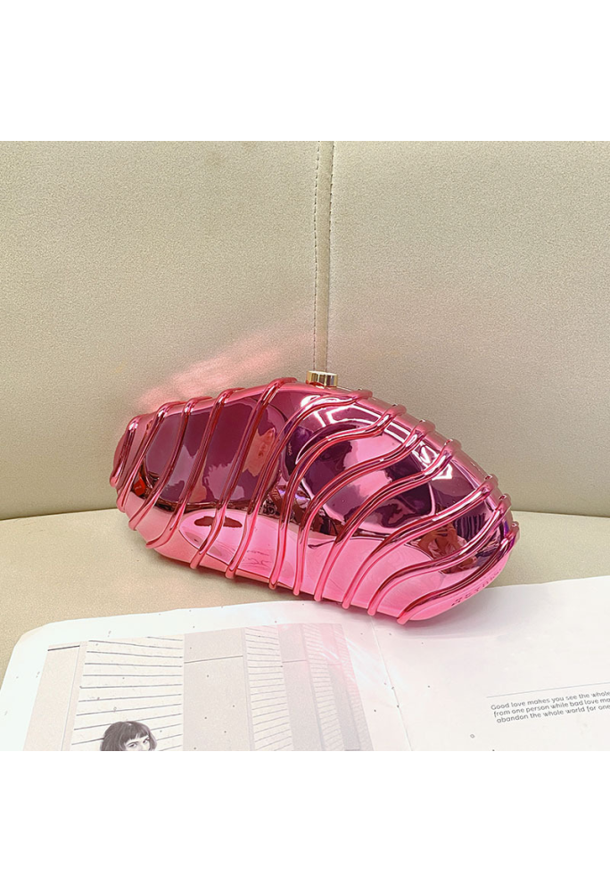 Acrylic Clutch Bag, Trendy Motorcycle Bag Pink