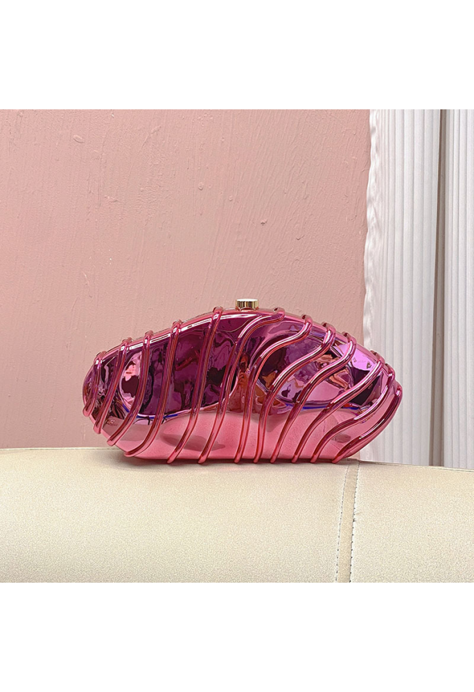 Acrylic Clutch Bag, Trendy Motorcycle Bag Pink