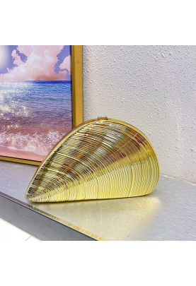 Acrylic Clutch Bag, Shell Bag Gold