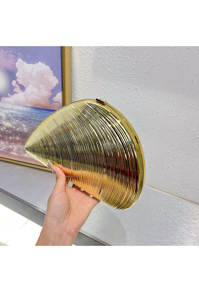 Acrylic Clutch Bag, Shell Bag Gold