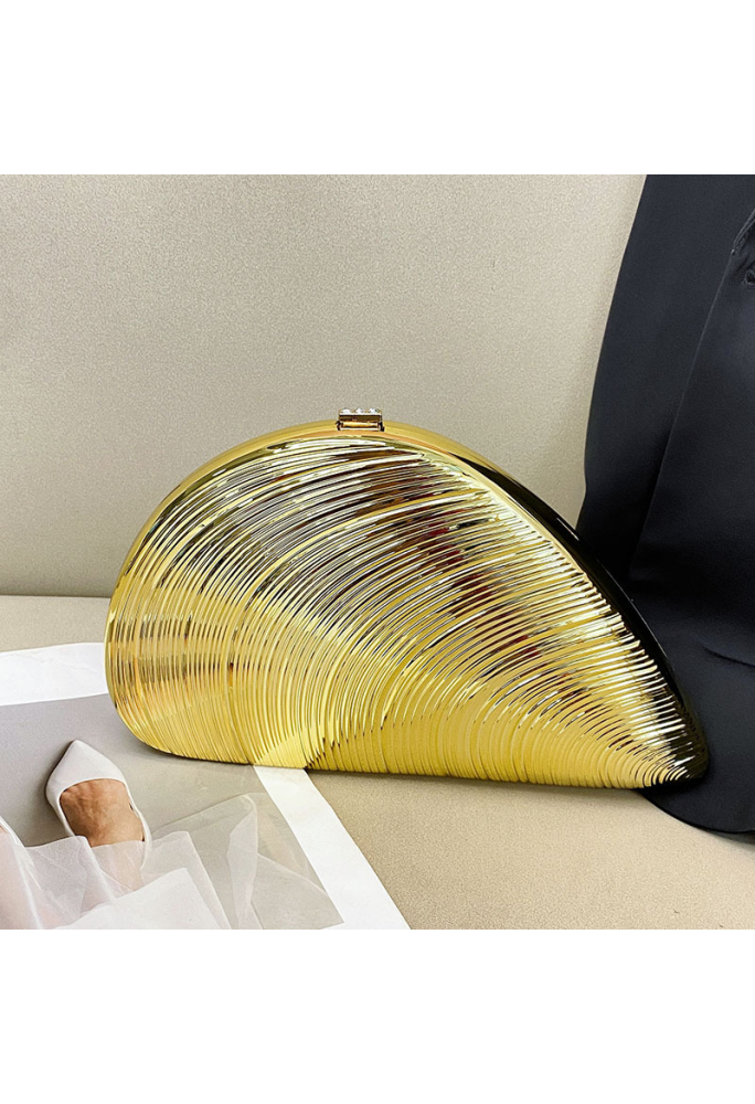 Acrylic Clutch Bag, Shell Bag Gold