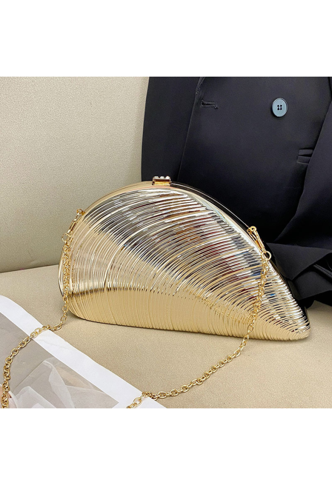 Acrylic Clutch Bag, Shell Bag Gold
