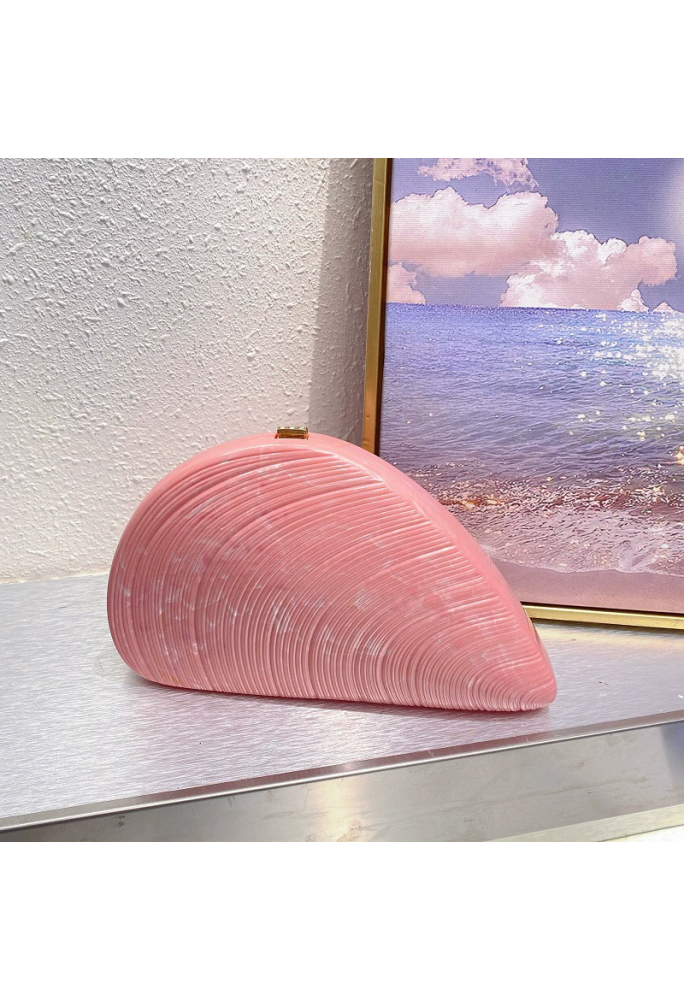 Acrylic Clutch Bag, Shell Bag Pink