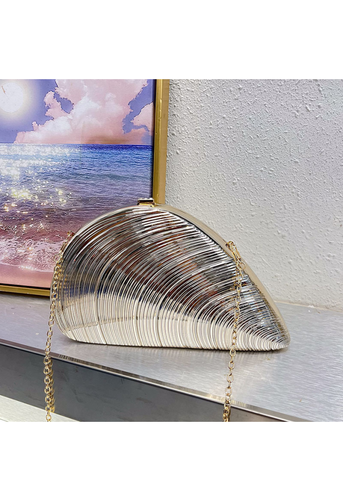 Acrylic Clutch  Bag, Shell Bag Silver