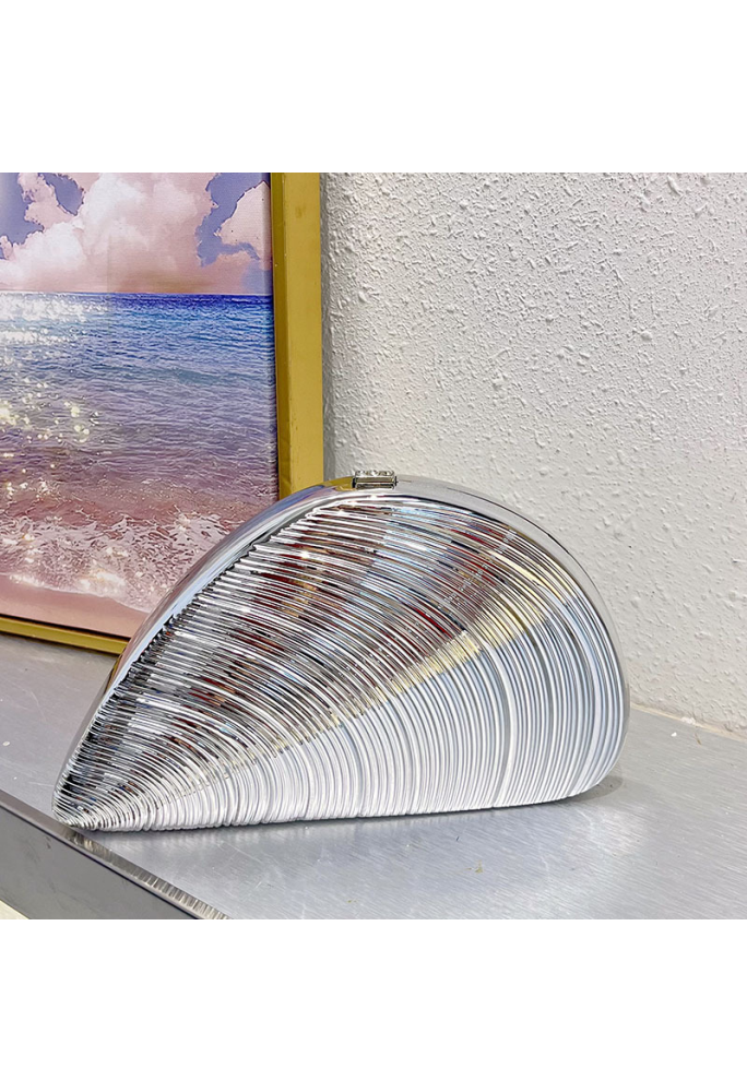 Acrylic Clutch  Bag, Shell Bag Silver