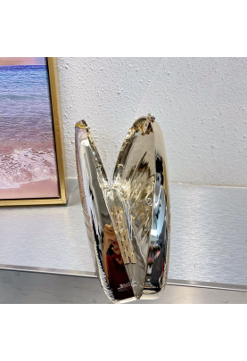 Acrylic Clutch  Bag, Shell Bag Silver