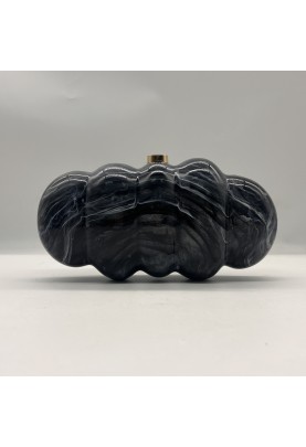Acrylic Evening Clutch Bag, Elegant Marble Bag Dark Gray