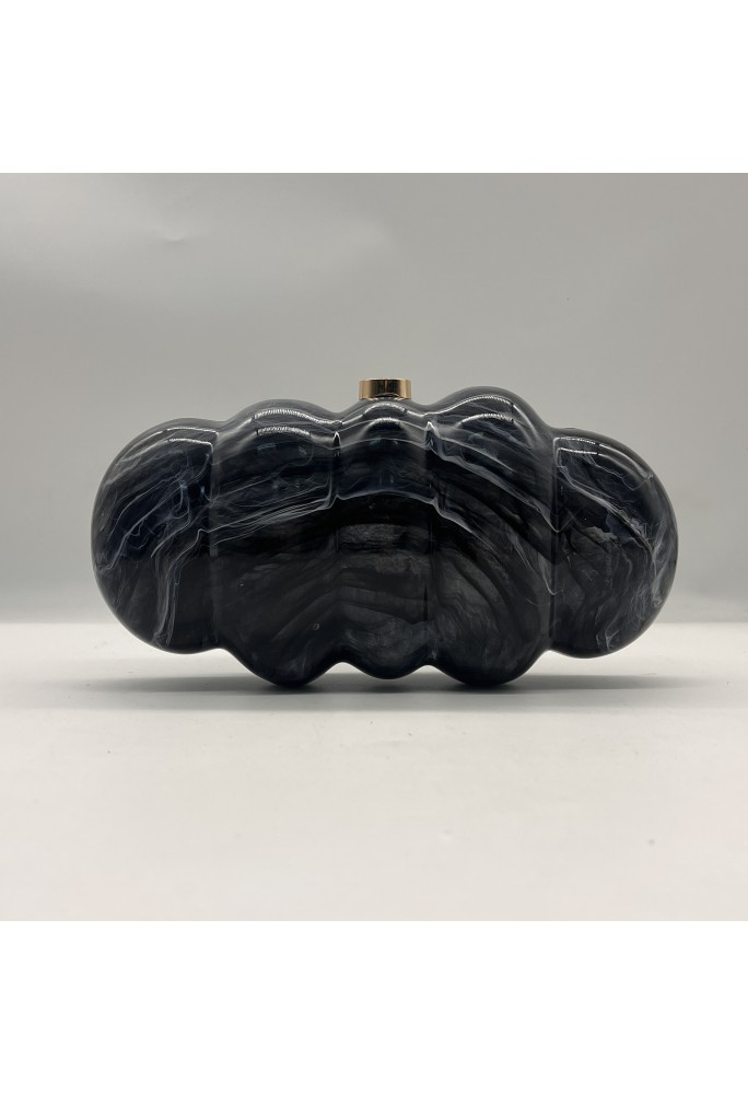Acrylic Evening Clutch Bag, Elegant Marble Bag Dark Gray