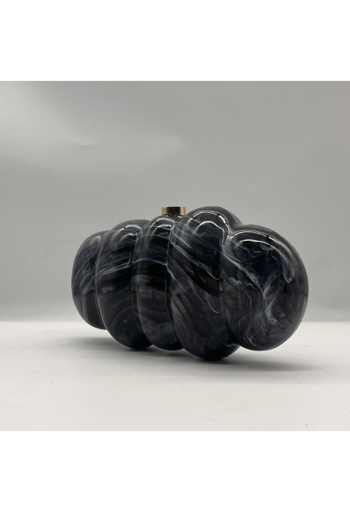 Acrylic Evening Clutch Bag, Elegant Marble Bag Dark Gray