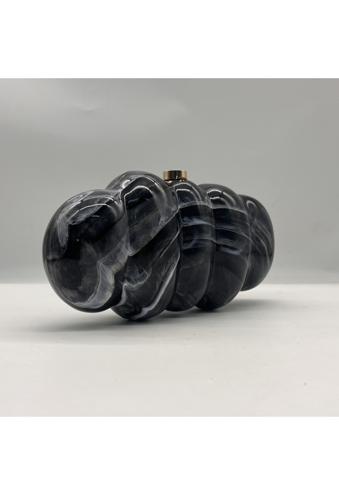 Acrylic Evening Clutch Bag, Elegant Marble Bag Dark Gray