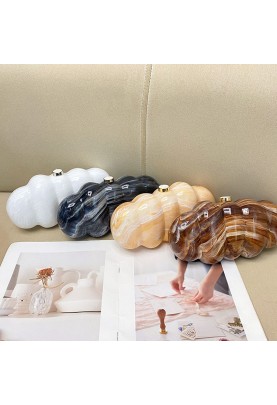 Acrylic Evening Clutch Bag, Elegant Marble Bag Dark Gray