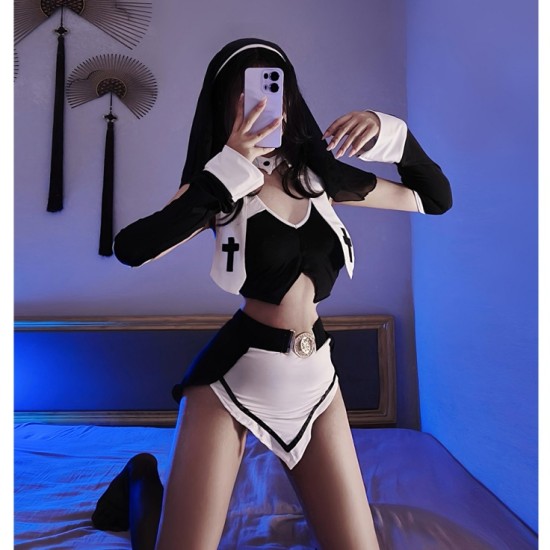 Erotic Lingerie Nun's Uniform Pure-Sex Outfit