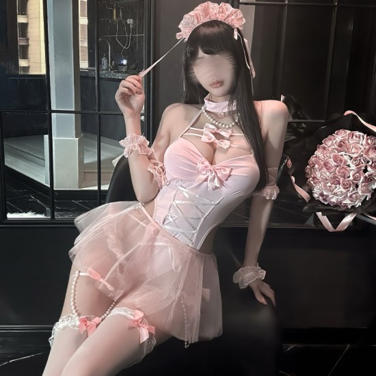 Sexy Pajama Puff Skirt Belted Uniform