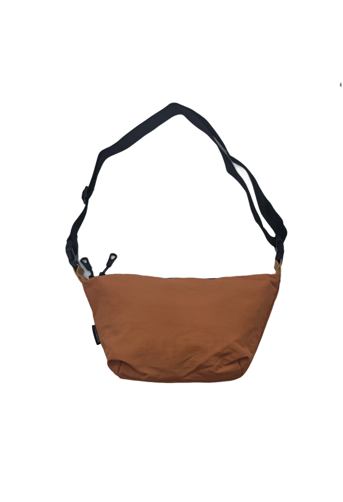 Orange Casual Nylon Shoulder Bag For Women Waterproof Lightweight Crossbody Purse