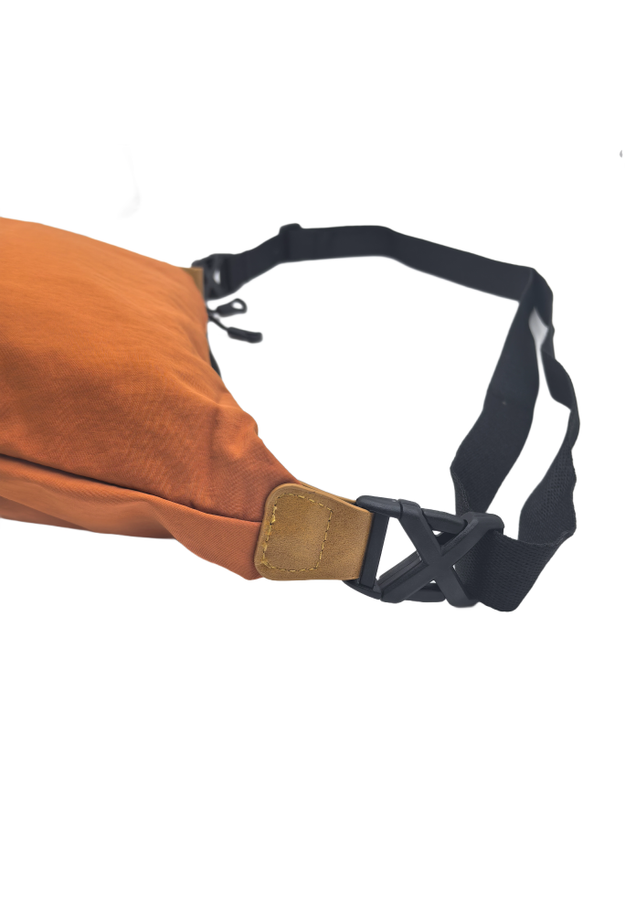 Orange Casual Nylon Shoulder Bag For Women Waterproof Lightweight Crossbody Purse