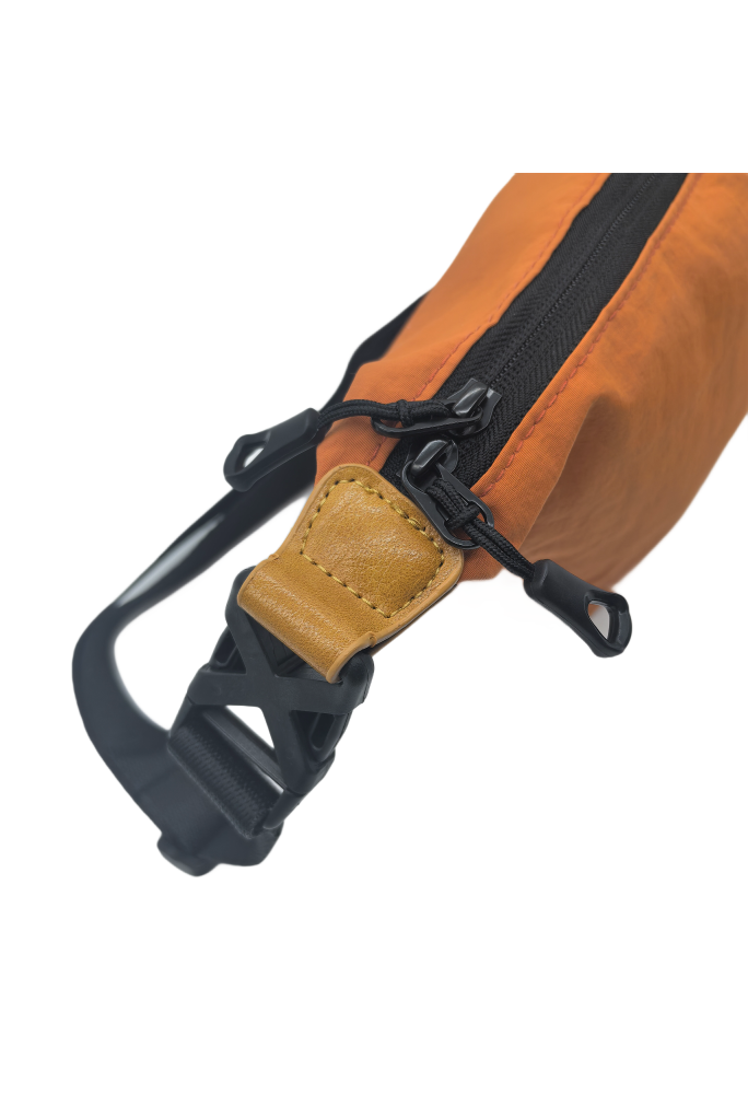 Orange Casual Nylon Shoulder Bag For Women Waterproof Lightweight Crossbody Purse