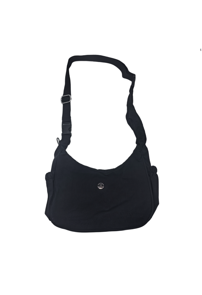 Black Nylon Crescent Crossbody Bag For Women Purses Trendy Men,Small Travel Sling Bag