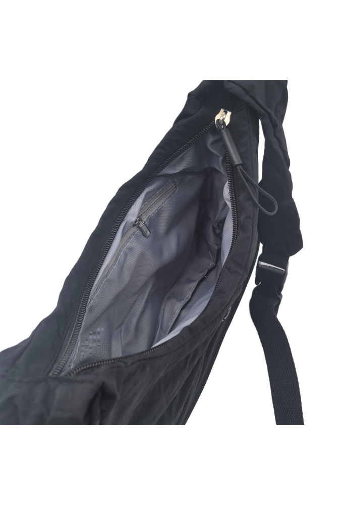 Black Nylon Crescent Crossbody Bag For Women Purses Trendy Men,Small Travel Sling Bag