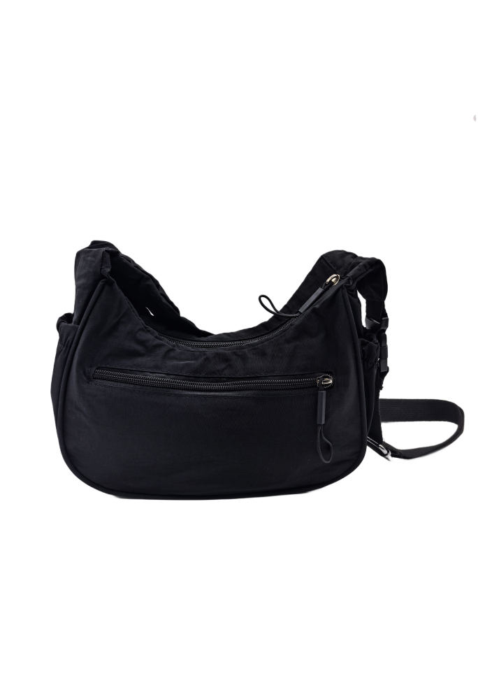 Black Nylon Crescent Crossbody Bag For Women Purses Trendy Men,Small Travel Sling Bag