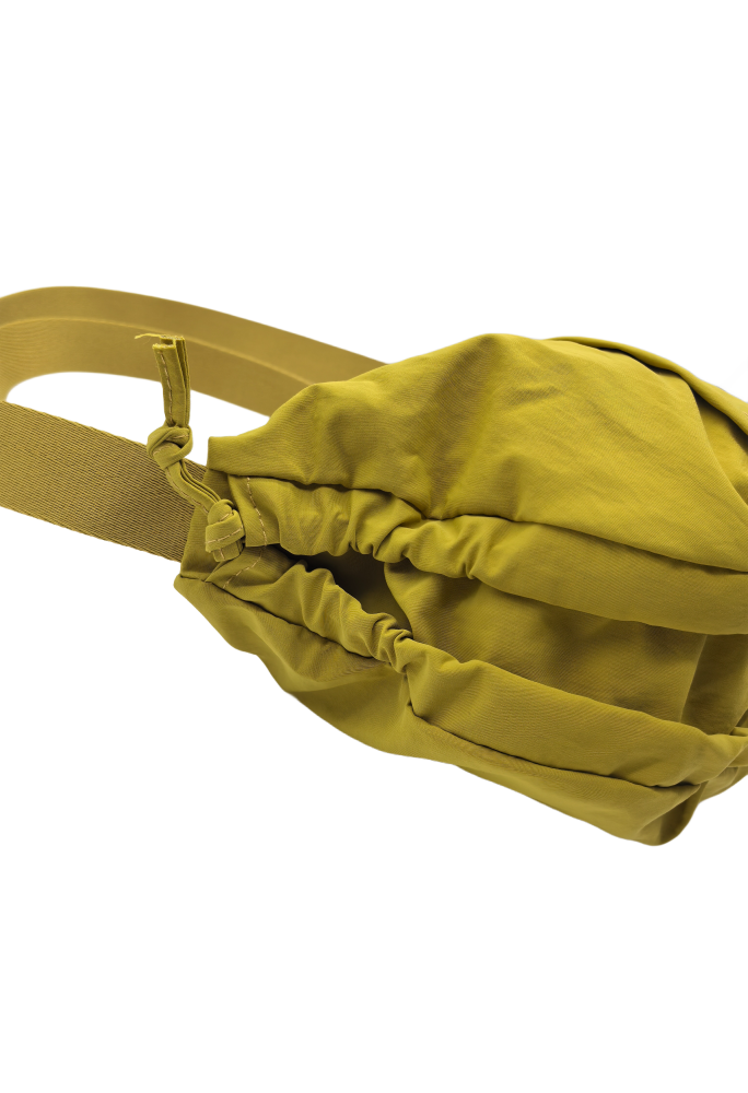 Yellow Nylon Crescent Crossbody Bag For Women Purses Trendy Men,Small Travel Sling Bag