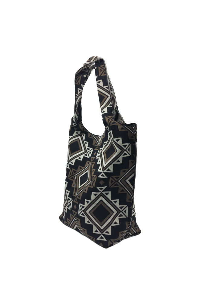 Geometric Pattern Knitted Shoulder HandBag For Women Tote Bag Shopping Bag